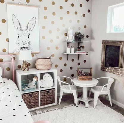 Gold Polka Dots Wall Stickers