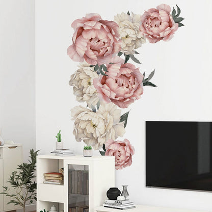 Peony Rose Flowers Wall Sticker