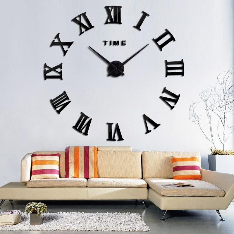 3D Big Acrylic Mirror wall clock