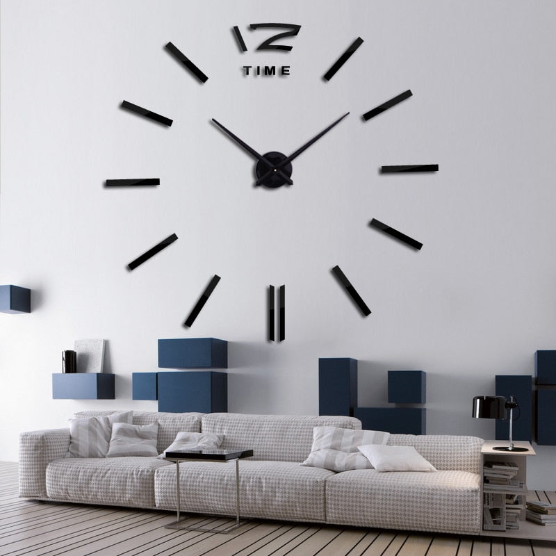 3D Acrylic Mirror Living Room Wall Clock