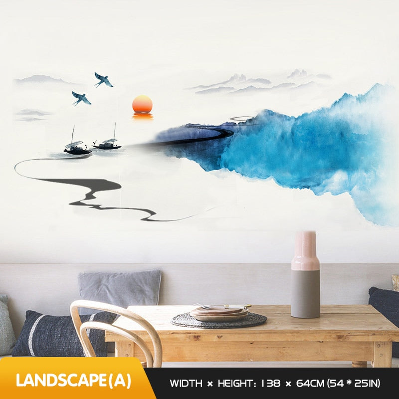 Landscape Ink Painting Wall Home Decor