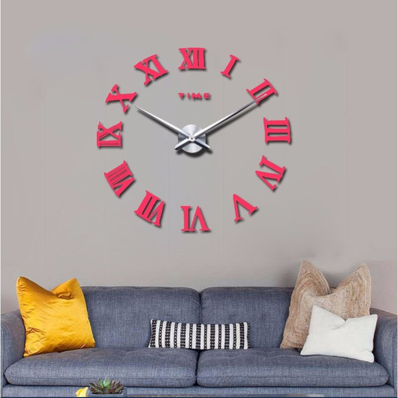 New 3D Home Decor Large Roman Clock