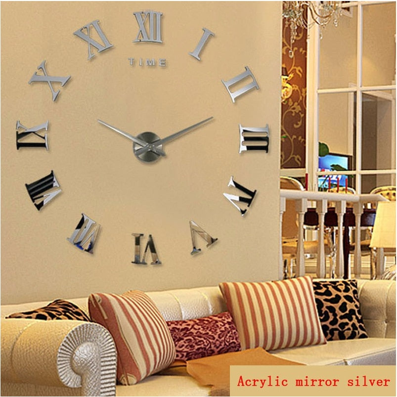 New 3D Home Decor Large Roman Clock