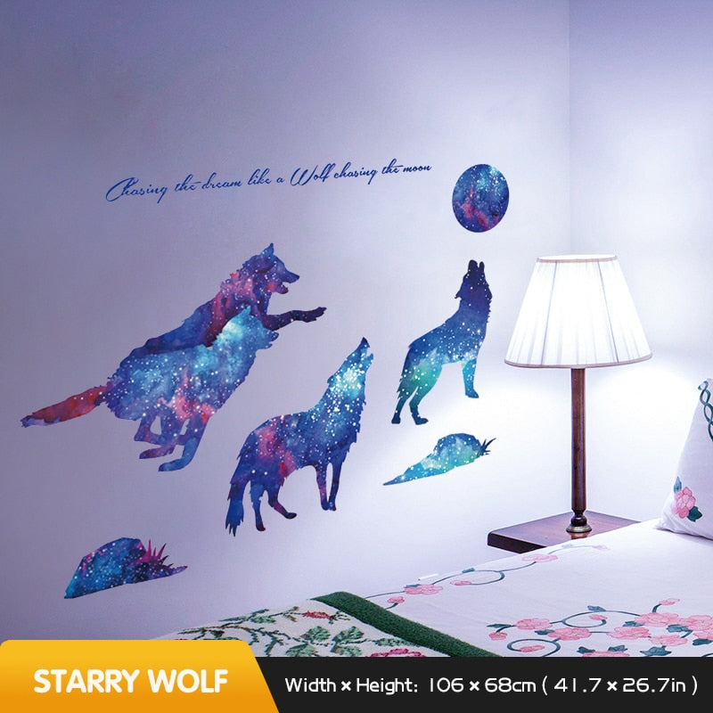 Creative Wolf Stickers Bedroom Decor