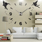 Large Wall Clock Quartz 3D DIY Big Watch Decorative Kitchen Clocks Acrylic Mirror Sticker Oversize Wall Clocks Home Letter Decor