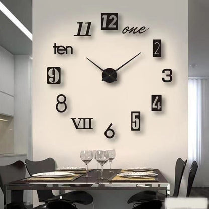 New 3D Roman Numeral Acrylic Mirror Wall Clock