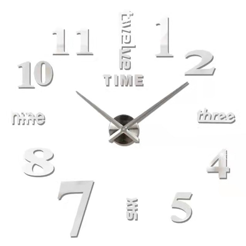 New 3D Roman Numeral Acrylic Mirror Wall Clock