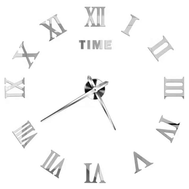 New 3D Roman Numeral Acrylic Mirror Wall Clock