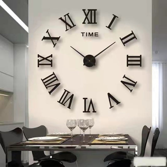 New 3D Roman Numeral Acrylic Mirror Wall Clock