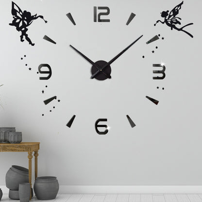 Large Wall Clock Quartz 3D DIY Big Watch Decorative Kitchen Clocks Acrylic Mirror Sticker Oversize Wall Clocks Home Letter Decor